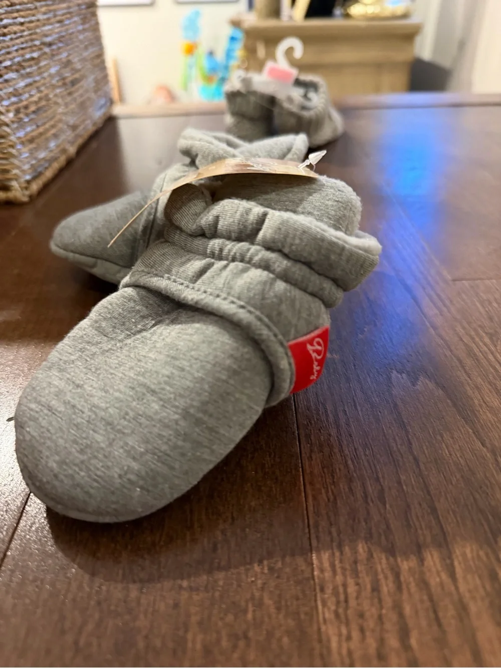 Baby Fashion Shoes - Gray Soft Slip-On Booties